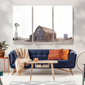 Set of 3 Rustic Farmhouse Wall Art Prints – Country Barn,