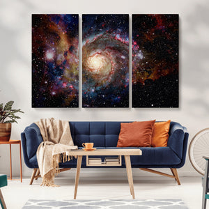 Nebula and Galaxies in Space Wall Art Canvas Print, Spiral
