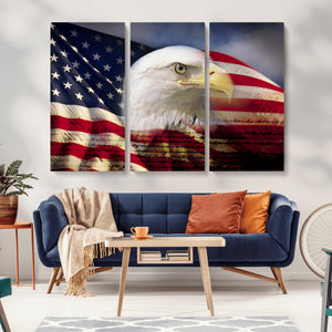American Flag Eagle Symbol Wall Art, American Flag Eagle