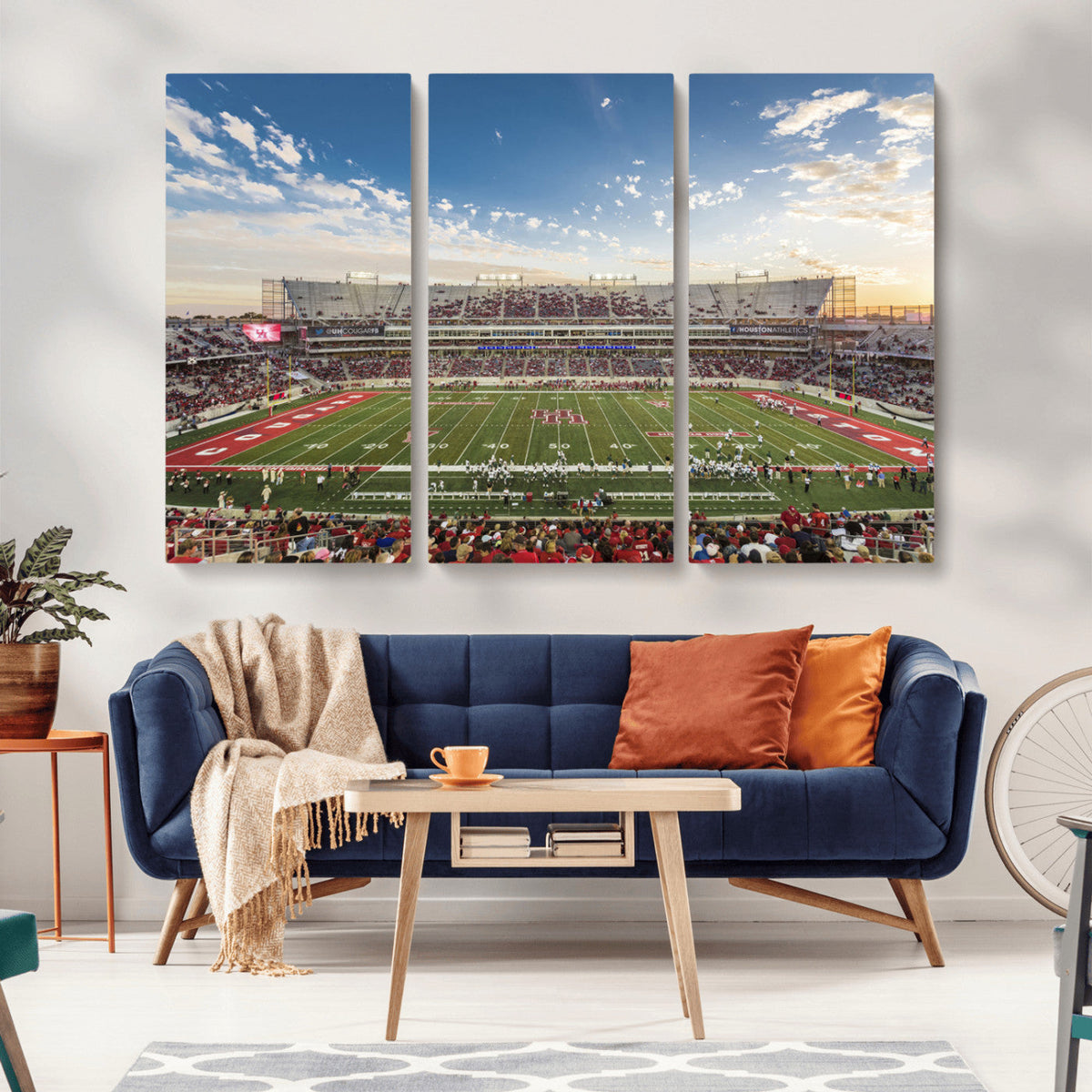 Framed Houston Cougars Football Team Print - Houston TDECU