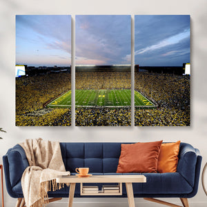 Michigan Stadium Wall Art Canvas Print, Vibrant Game Day