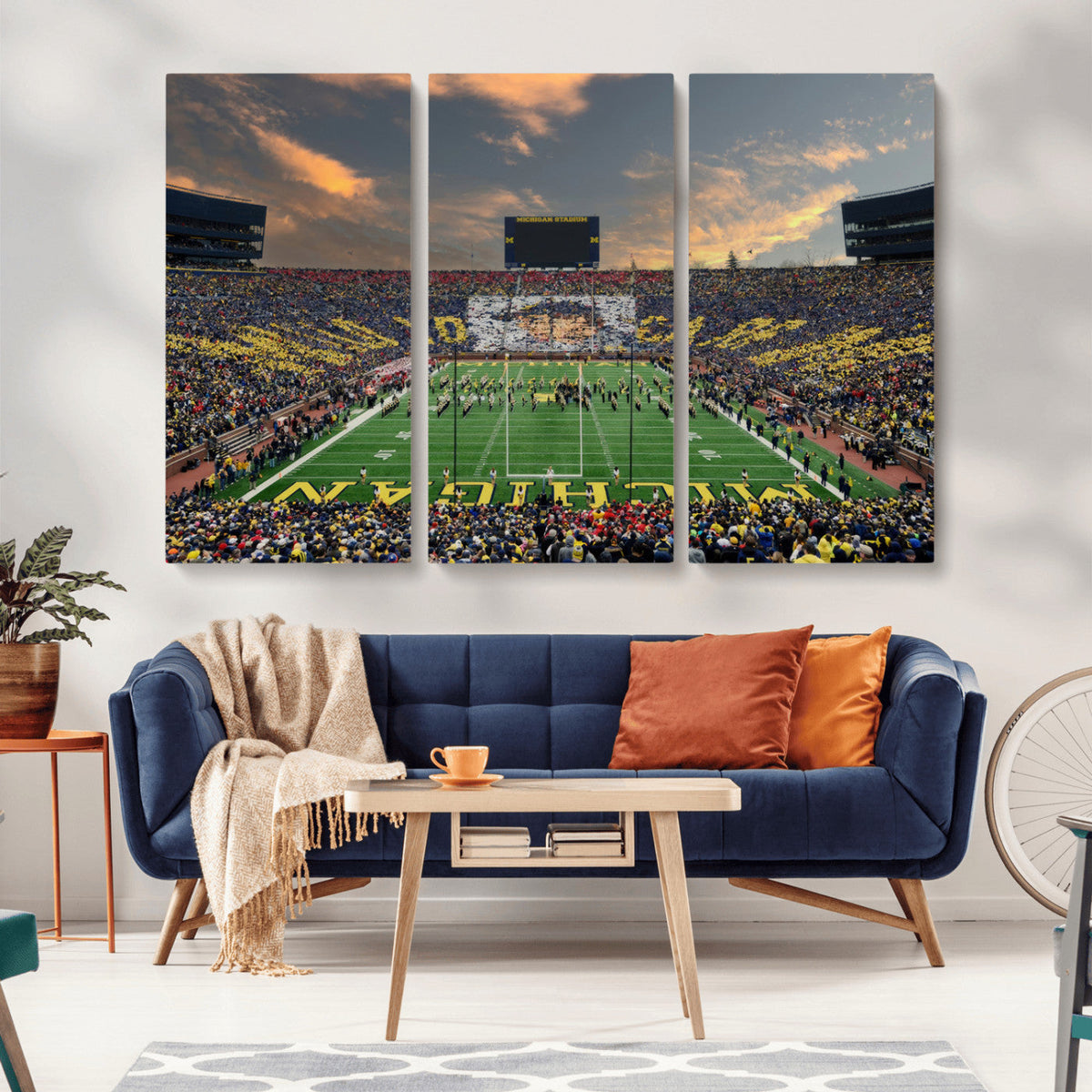 University of Michigan Wolverines Print Canvas, Football