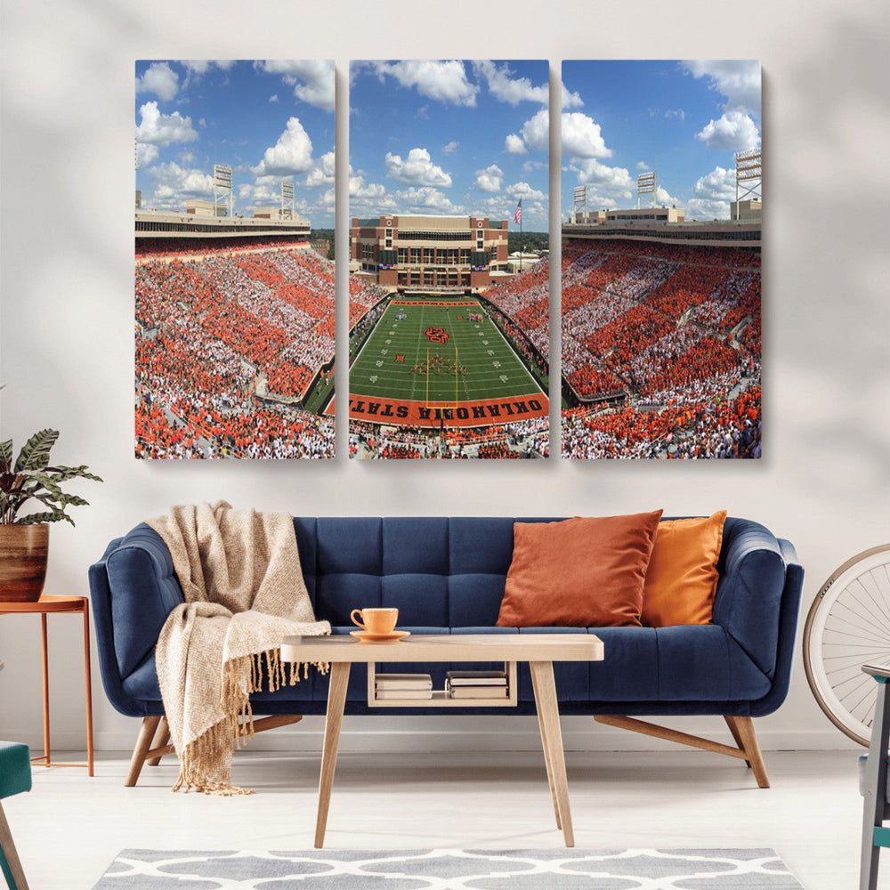Oklahoma State Cowboys Football Team Print - Stillwater