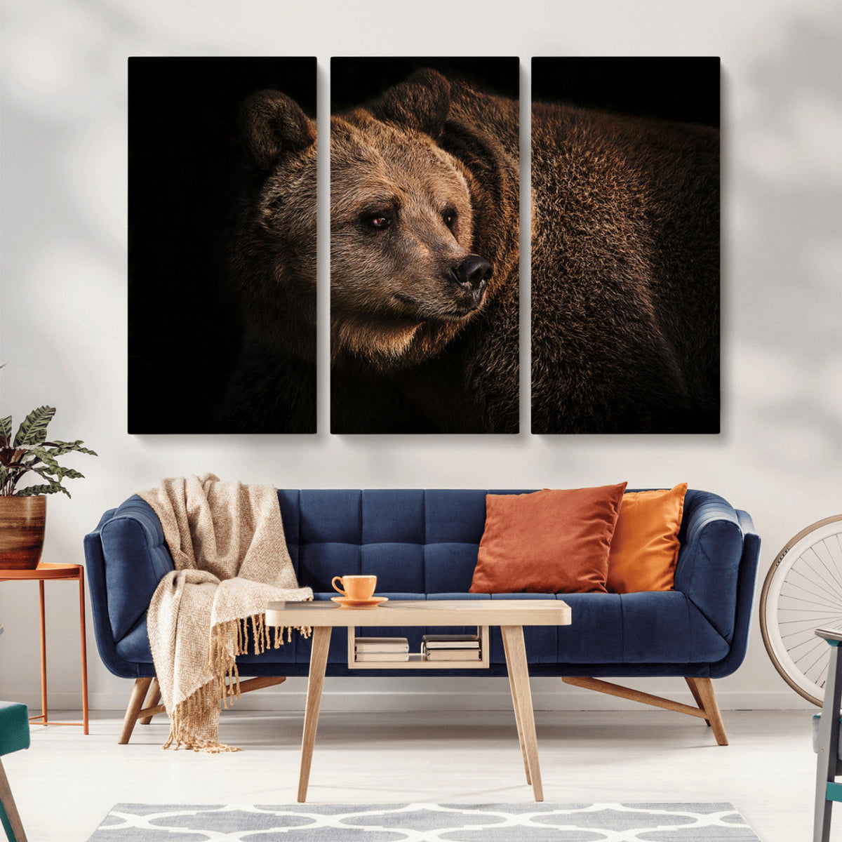Wild Grizzly 399 Bear Canvas Wall Art Print, Bear Animal