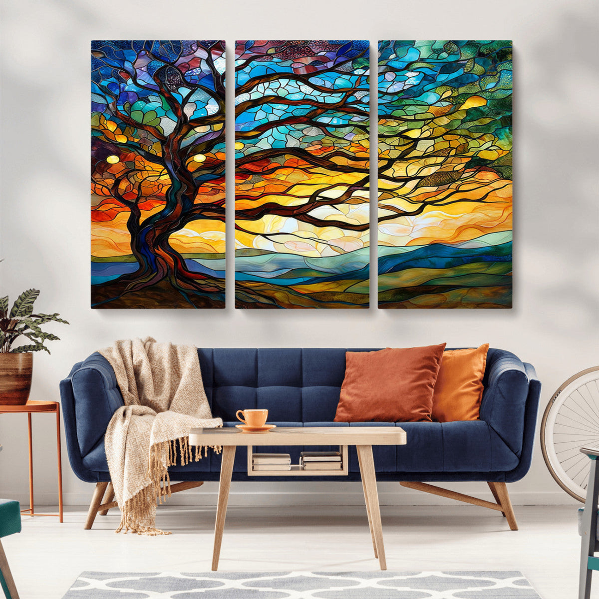 Mosaic Tree Wall Art | Ready to Hang Stained Glass Style