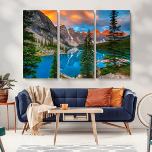 Canadian Rockies Moraine Lake Wall Art Canvas Print, Pine