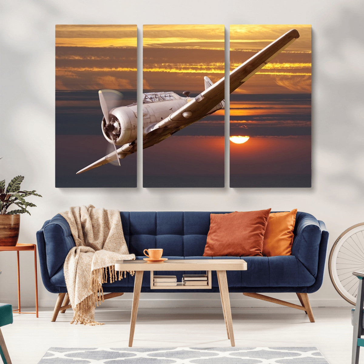 Old War Plane Wall Art Canvas Print