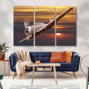 Old War Plane Wall Art Canvas Print