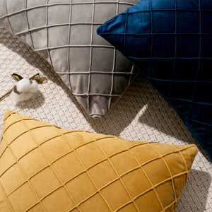 20''x20'' Quilted Velvet Throw Pillow  | 6 Colors – Soft & Stylish Diamond Stitch Design | Modern Couch & Bedroom Accent | Insert Included
