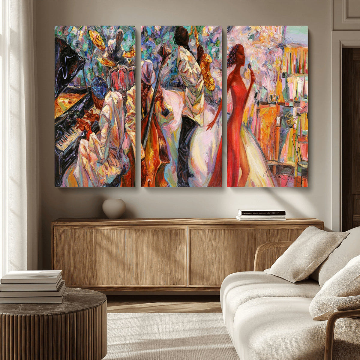 Abstract Afro American Jazz Canvas Wall Art | Music-Inspired