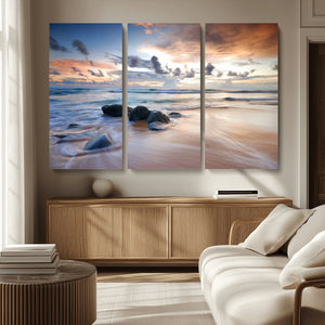 Serene Weather On The Beach Wall Art Canvas Print