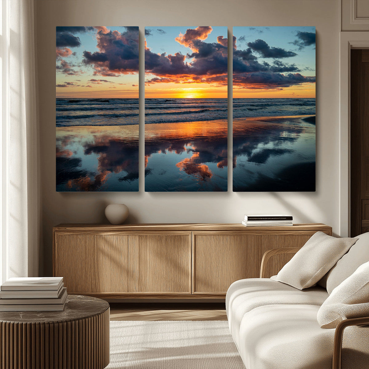 Beach Sunset Print - Stunning Ocean Canvas Artwork with