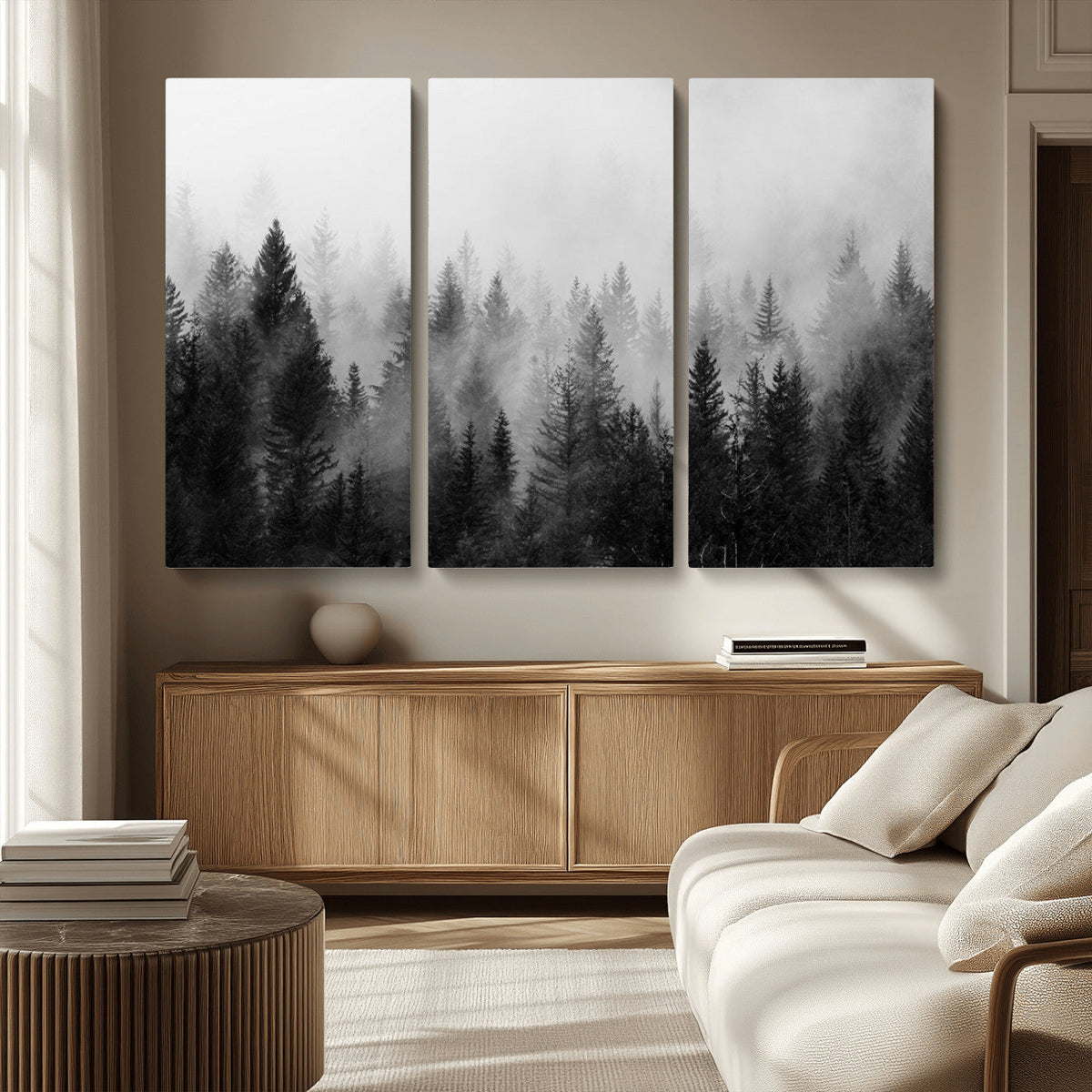Fogy Forest Canvas Wall Art Print - Mountain Wall Art with