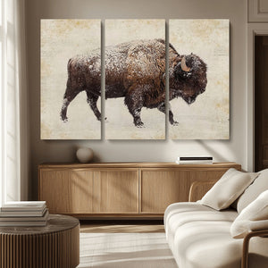 Buffalo Wall Art, Western Bison Canvas Print, Rustic Buffalo