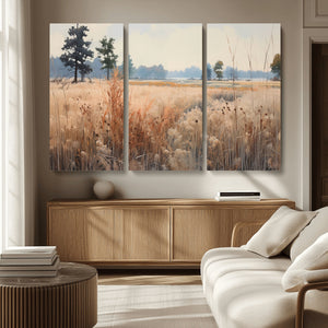 Golden Fields Canvas Wall Art Print – Serene Landscape of