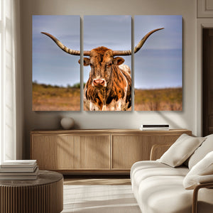 Texas Longhorn Wall Art Print, Framed Longhorn Cow Wall Art