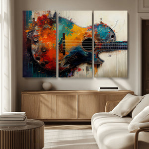 Abstract Guitar Wall Art Canvas | Vibrant Music-Inspired Art