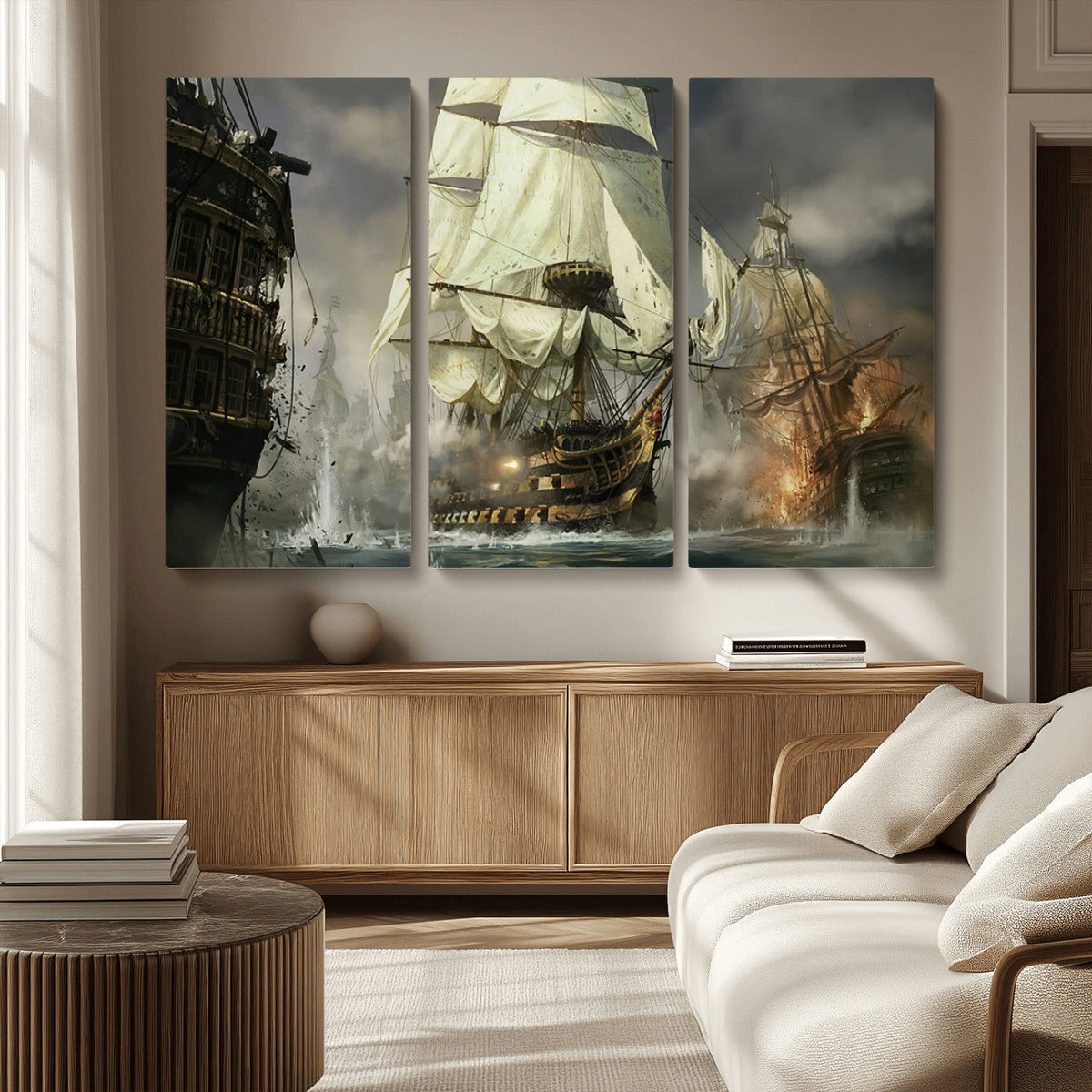 Pirate Ship War Wall Art Canvas Print
