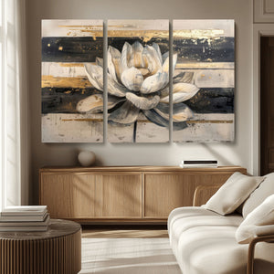 Lotus Flower Wall Art – Framed Abstract Floral Canvas