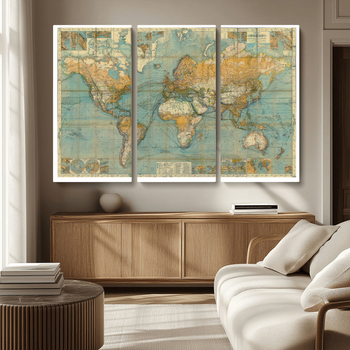 Push Pin World Map Canvas Print – Travel Tracker Wall Art