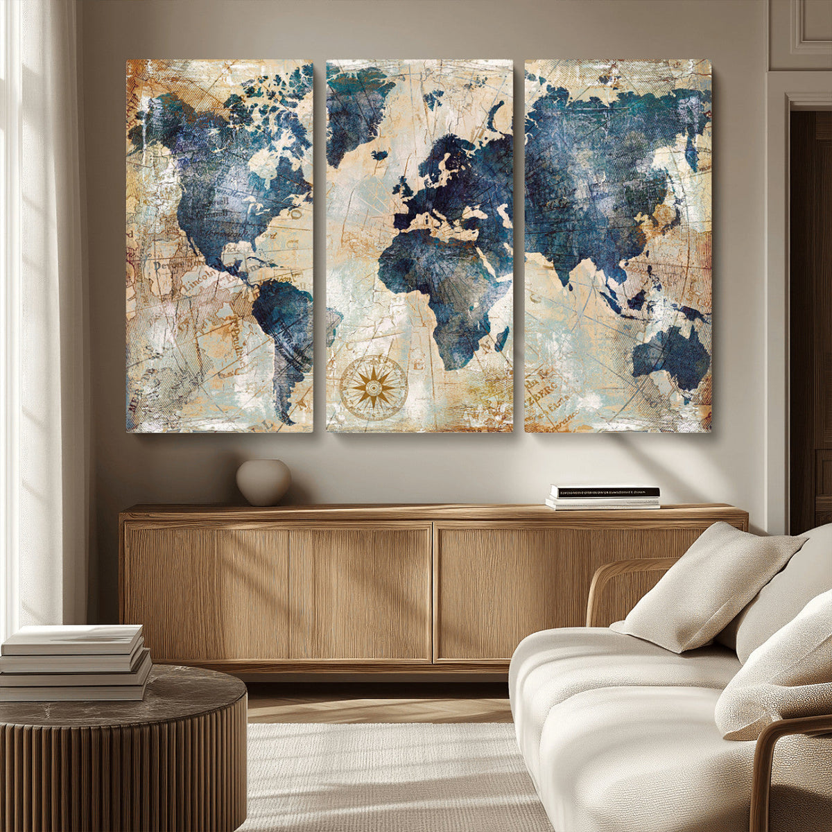 World Map Canvas Print – Framed Wall Art for Couples,