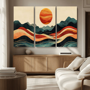 Mountain Triptych Wall Art Canvas Print – Western Nature