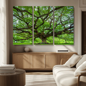 Oak Tree Wall Art Print, Forest Canvas Wall Art for Home and