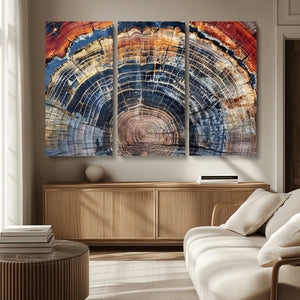 Tree Rings Wall Art Canvas Print – Framed Wood Art Picture