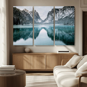 Mountain Lake Wall Art Canvas Print – Framed Toblacher See