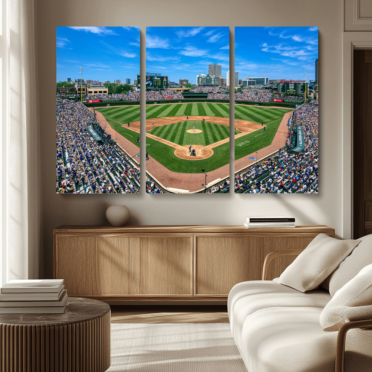 Wrigley Field Baseball Stadium Canvas Wall Art – Packed