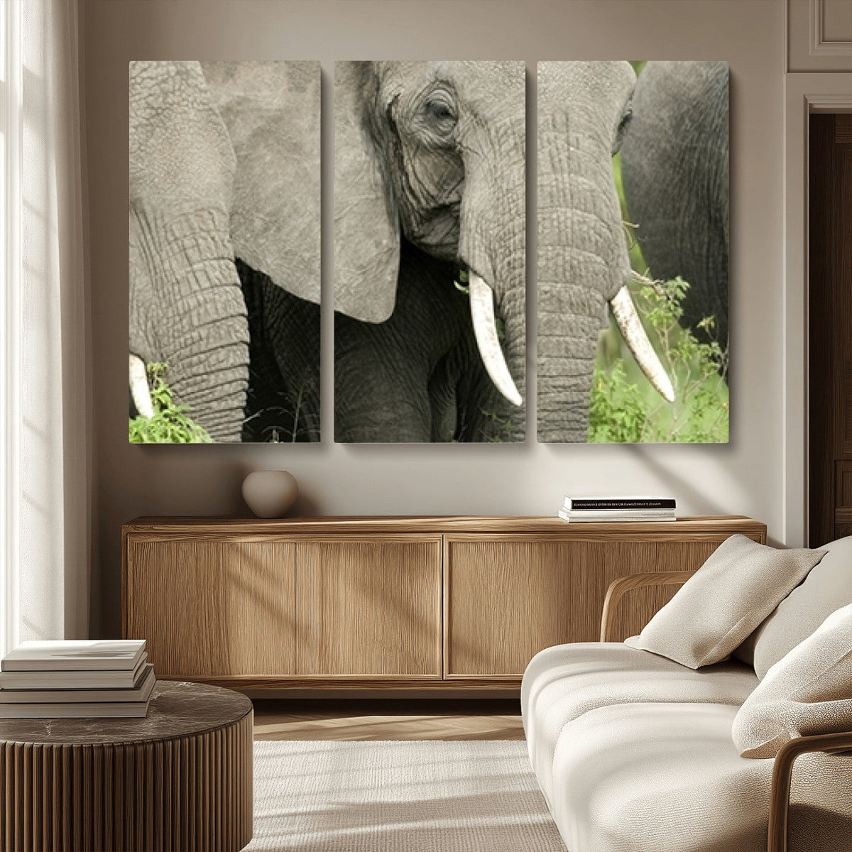Wild Elephant Wall Art Canvas Print
