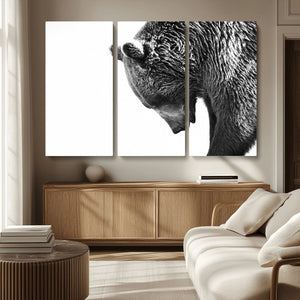 Black and White Grizzly 399 Bear Canvas Print Wall Art |
