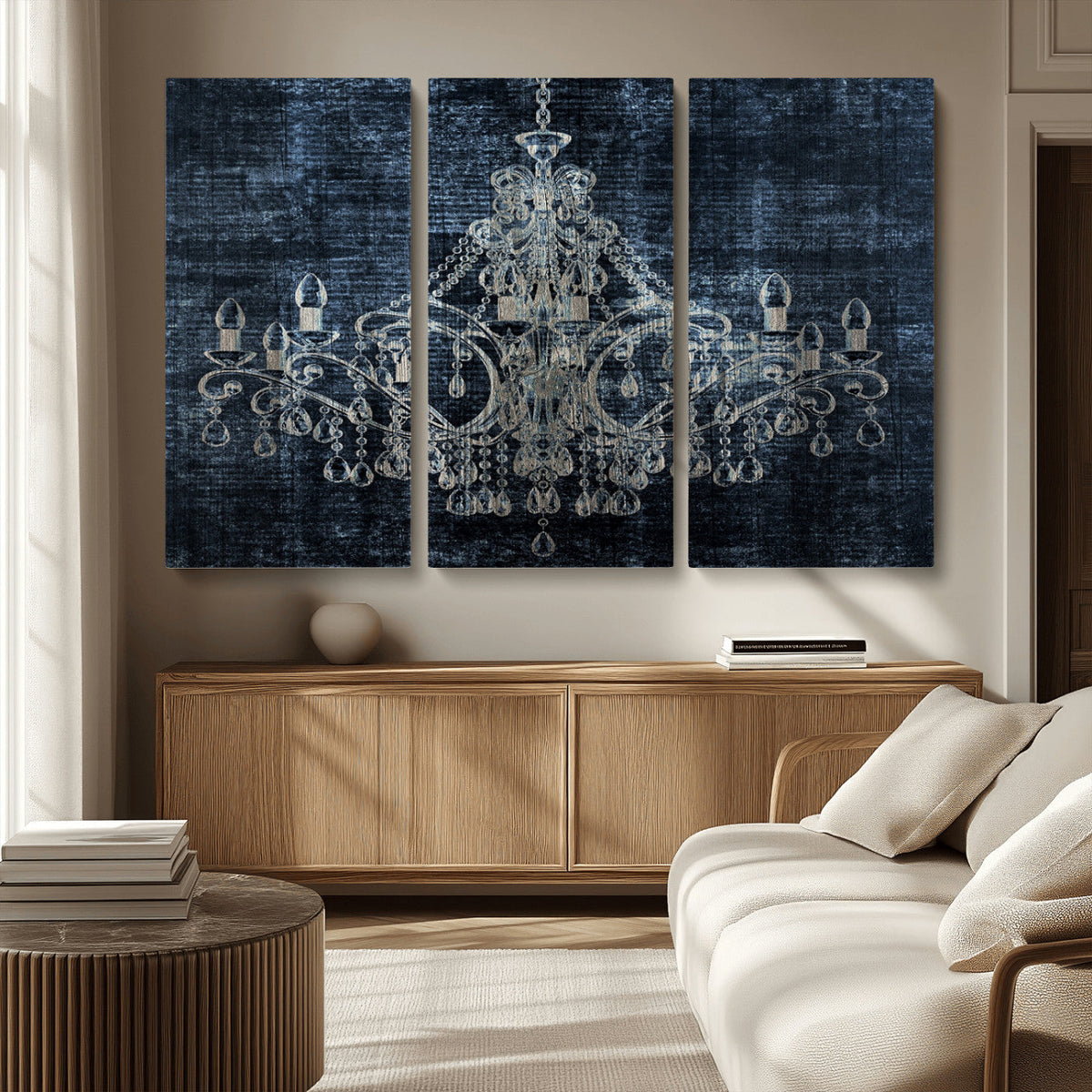 Dark Chandelier Wall Art Canvas Print