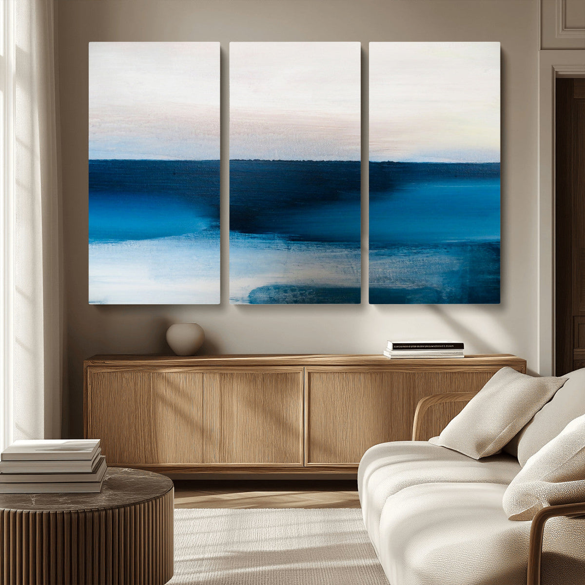Dark Blue Abstract Wall Art Canvas Print