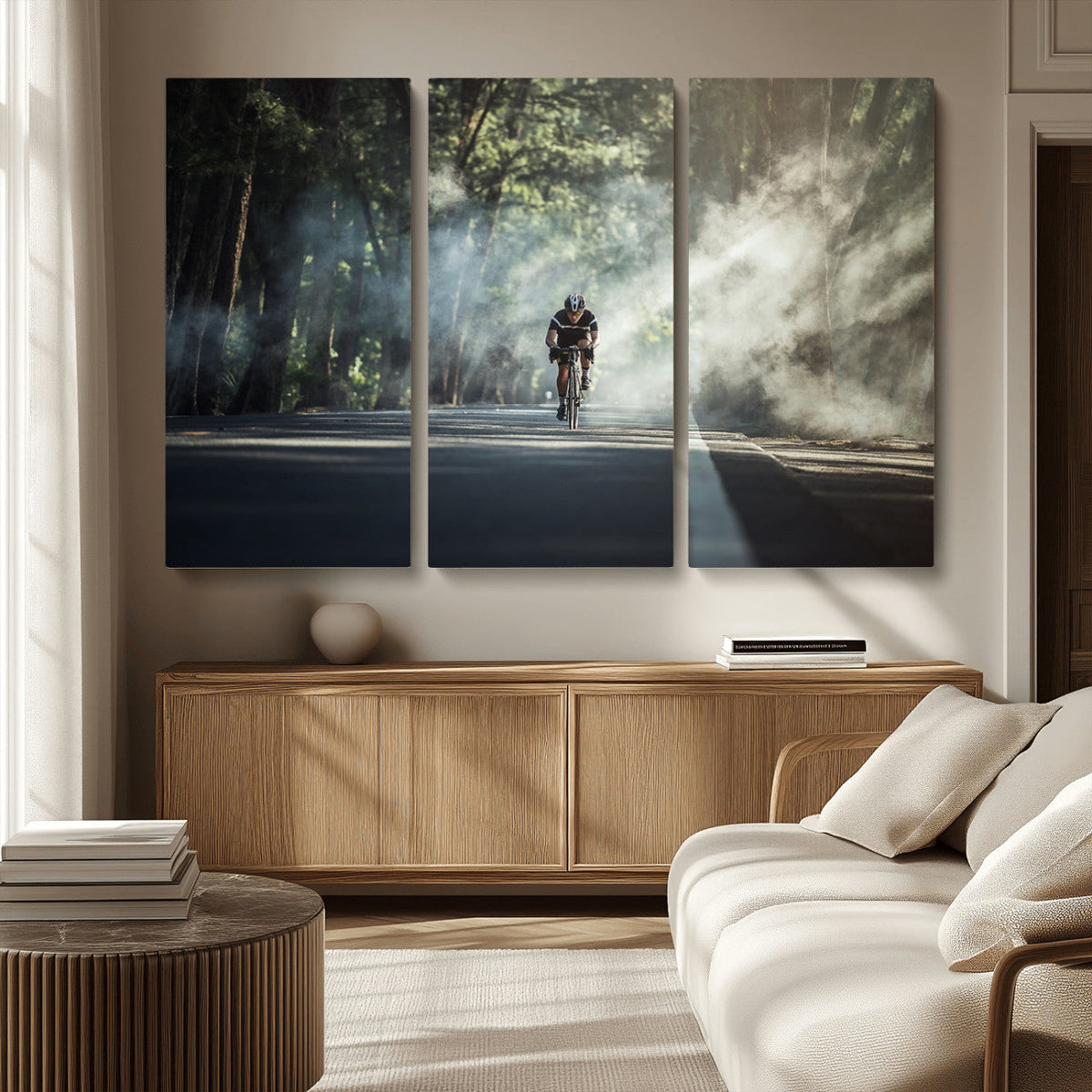Cycling Road Bike in the Morning, Cycling Road Bike Canvas