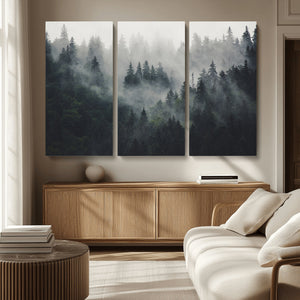 Nature Wall Decor - Serene Triptych Nature Print – Woodland
