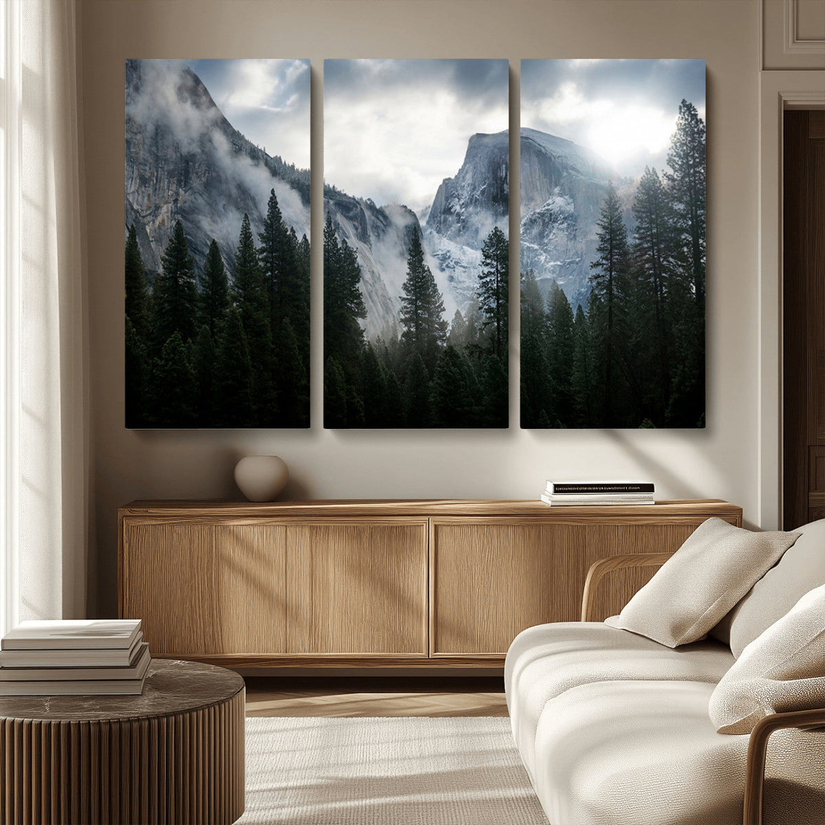 Yosemite National Park El Capitan Foggy Mountain Wall Art |