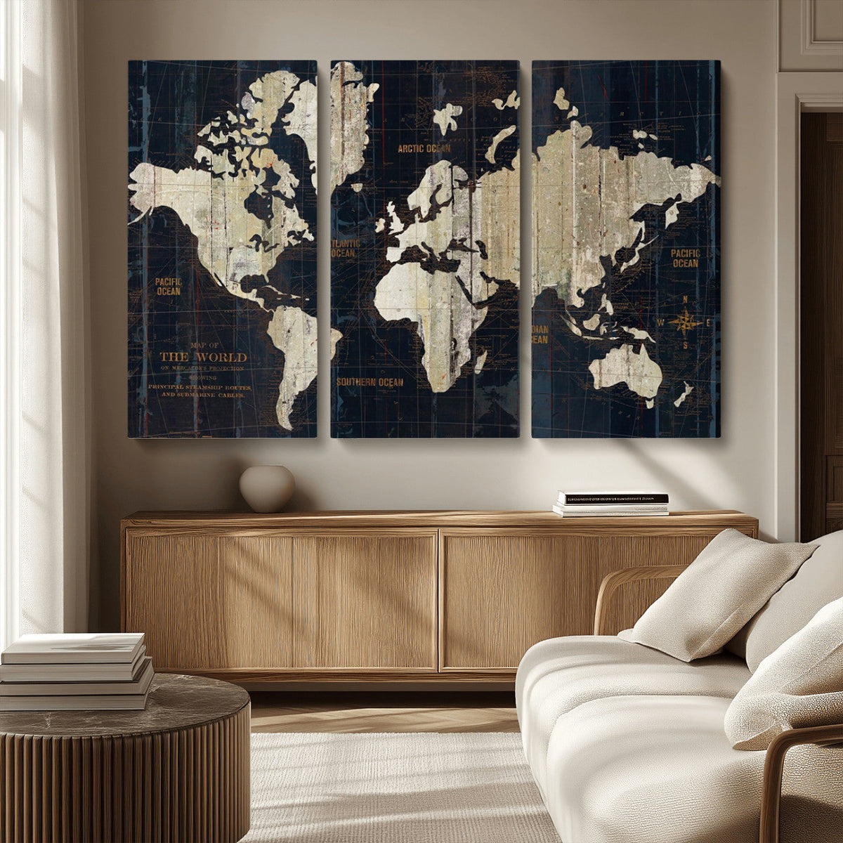 World Map Canvas Print – Detailed Map of the World Wall Art