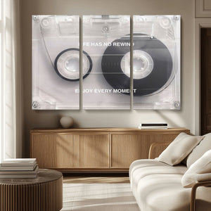 Vintage Cassette Tape Canvas Wall Art - Inspirational 'Life