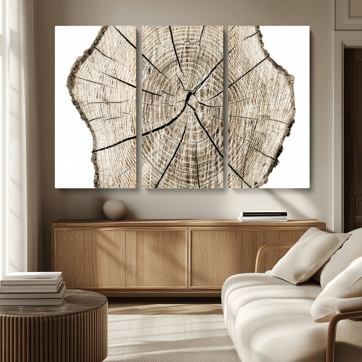 Abstract Wood Tree Ring Wall Art - Ready to Hang Minimalist