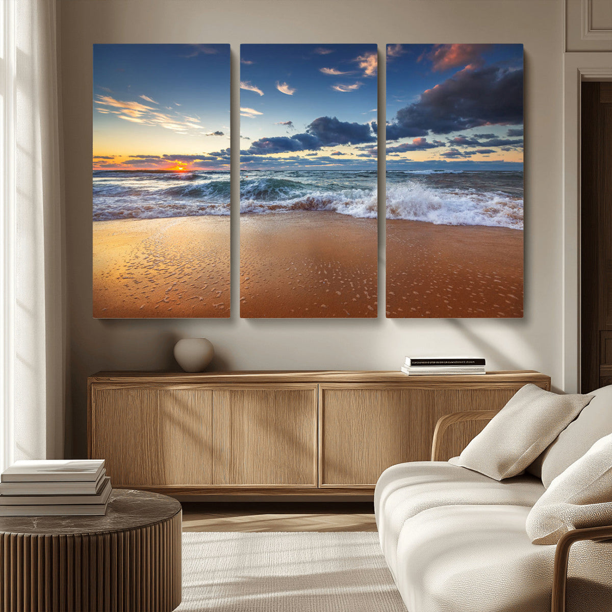Beach Canvas Wall Art - Coastal Seascape Print for Living