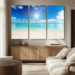 Blue Ocean Wall Art Canvas Print - Tranquil Ocean Paradise
