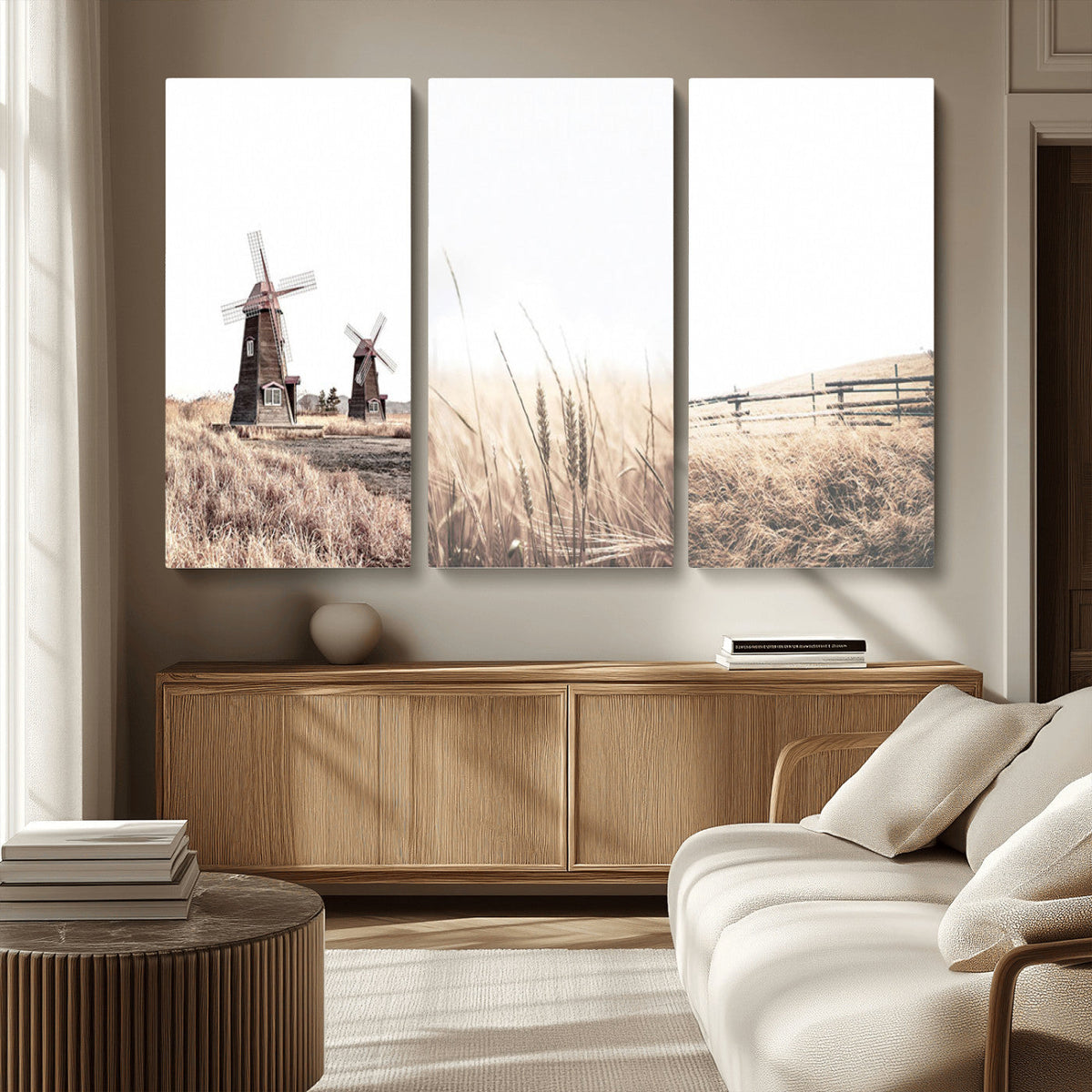 Farm Prints Set, Farmhouse Wall Art Canvas, Country House