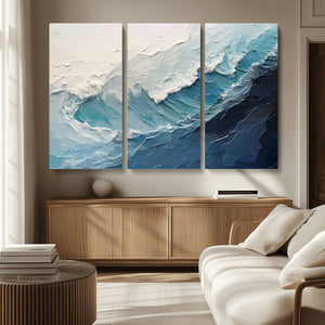 Ocean Wave Canvas Wall Art Print – Coastal Living Room Large
