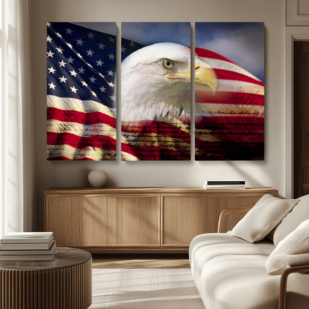 American Flag Eagle Symbol Wall Art, American Flag Eagle