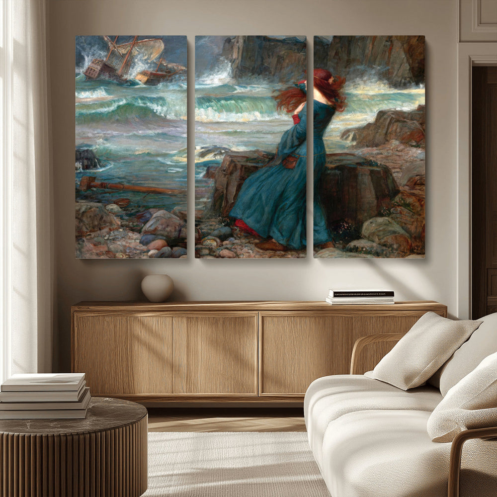 Miranda by the Shore Wall Art Canvas Print – Tempest Scene