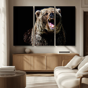 Grizzly Bear Canvas Print | Wildlife Wall Art for Cabin