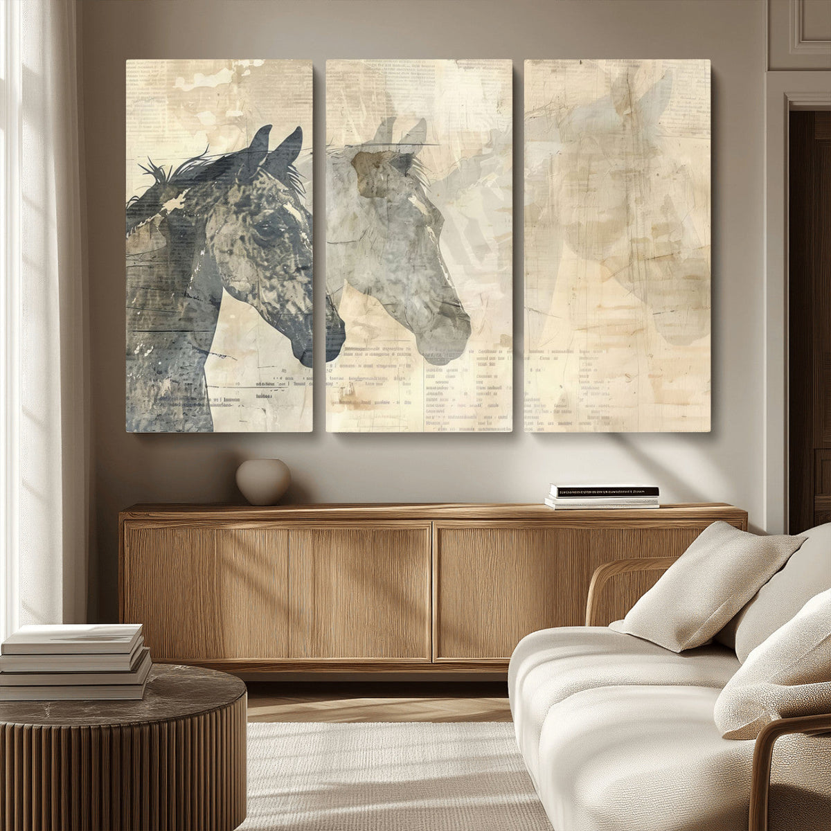 Abstract Horse Canvas Print | Modern Farmhouse Wall Art |