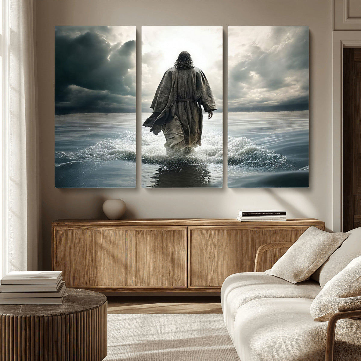 Jesus Walking on Water Wall Art | Canvas Print | Ready to