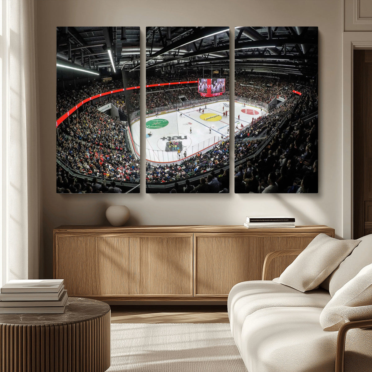 Vaudoise Lausanne Ice Hockey Arena Stadium Wall Art Canvas,